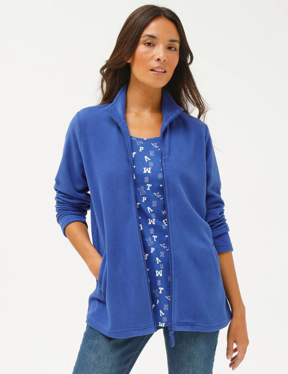 Veste polaire zippée manches longues (bleu dur) Veste polaire zippée manches longues (bleu dur)